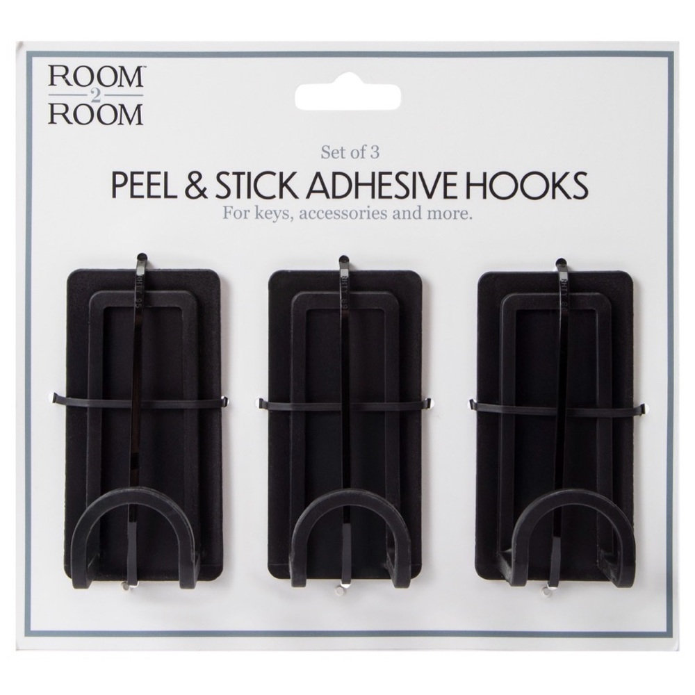 Black Adhesive Hooks Set